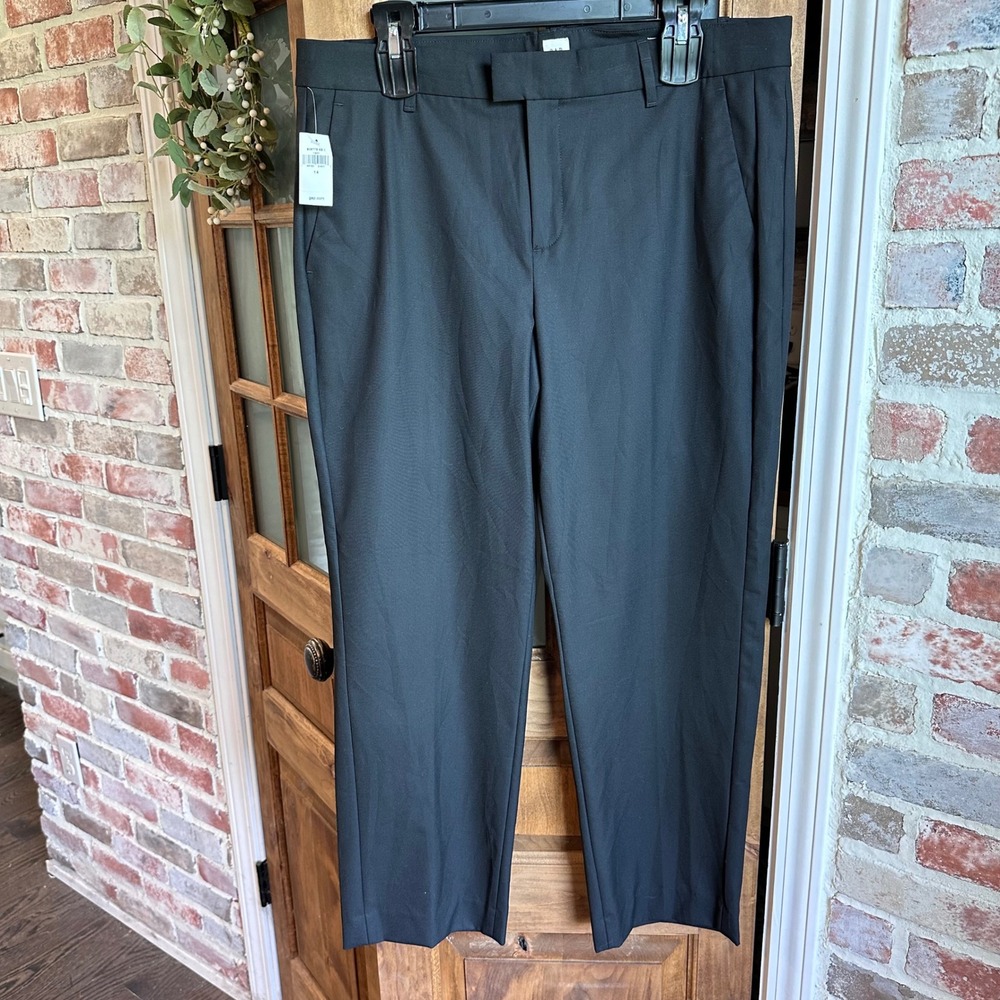 GAP Straight Trousers Women 14 Black Stretch Office Career Work Pants NWT